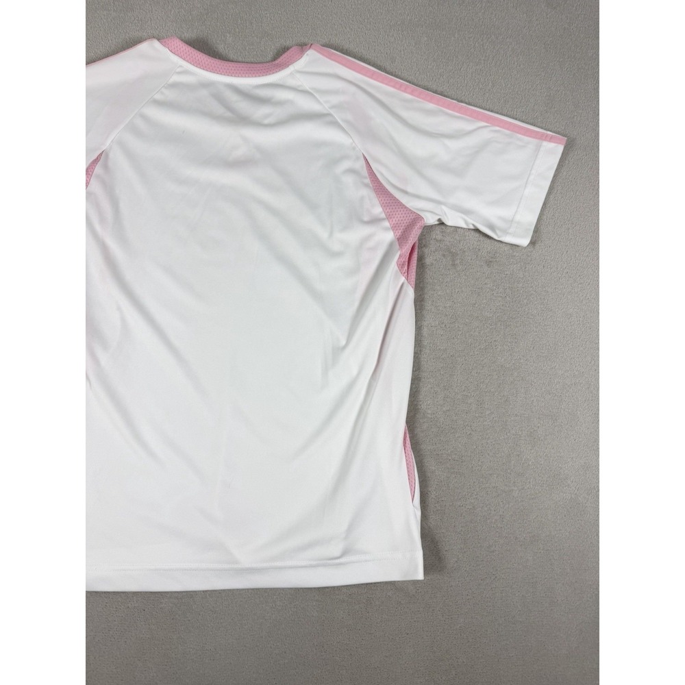 Vintage 2009 Adidas ClimaCool V-Neck Soccer Jersey White Pink Women's Size S - Picture 16 of 16